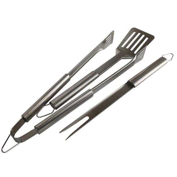 Weber Stainless Steel BBQ Grilling Tools Spatula Tongs Fork Never Used Utensils - Picture 1 of 10